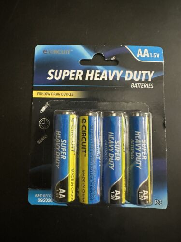 E-Circuit Super Heavy Duty AA Batteries, 8pc.