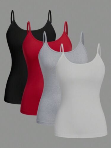 EZwear 4pcs Slim Fit Women's Camisole Tops,Casual Tank Tops XL