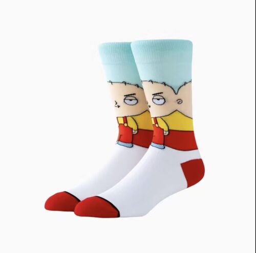 Cartoon Character Style Crew Socks Men (Brian)