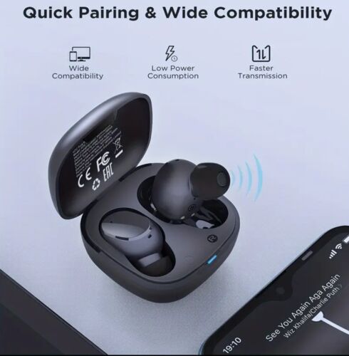 HTC True Wireless Earbuds Bluetooth 5.1 with USB-C Charging Case,