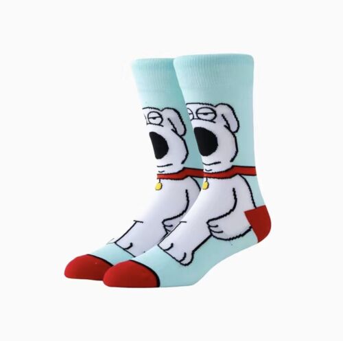 Cartoon Character Style Crew Socks Men (Brian)