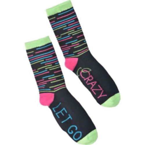 Adult Neon Let's Glow Crazy Crew Socks