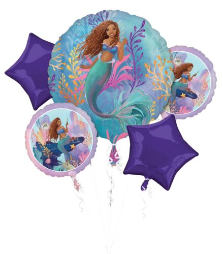 Anagram The Little Mermaid Birthday Party Foil Balloon Bouquet Set, Birthday