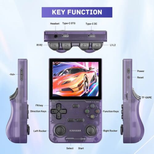 K36 Retro Handheld Video Game Console 16000+ Retro Games Emulator 3.5 in - Gray