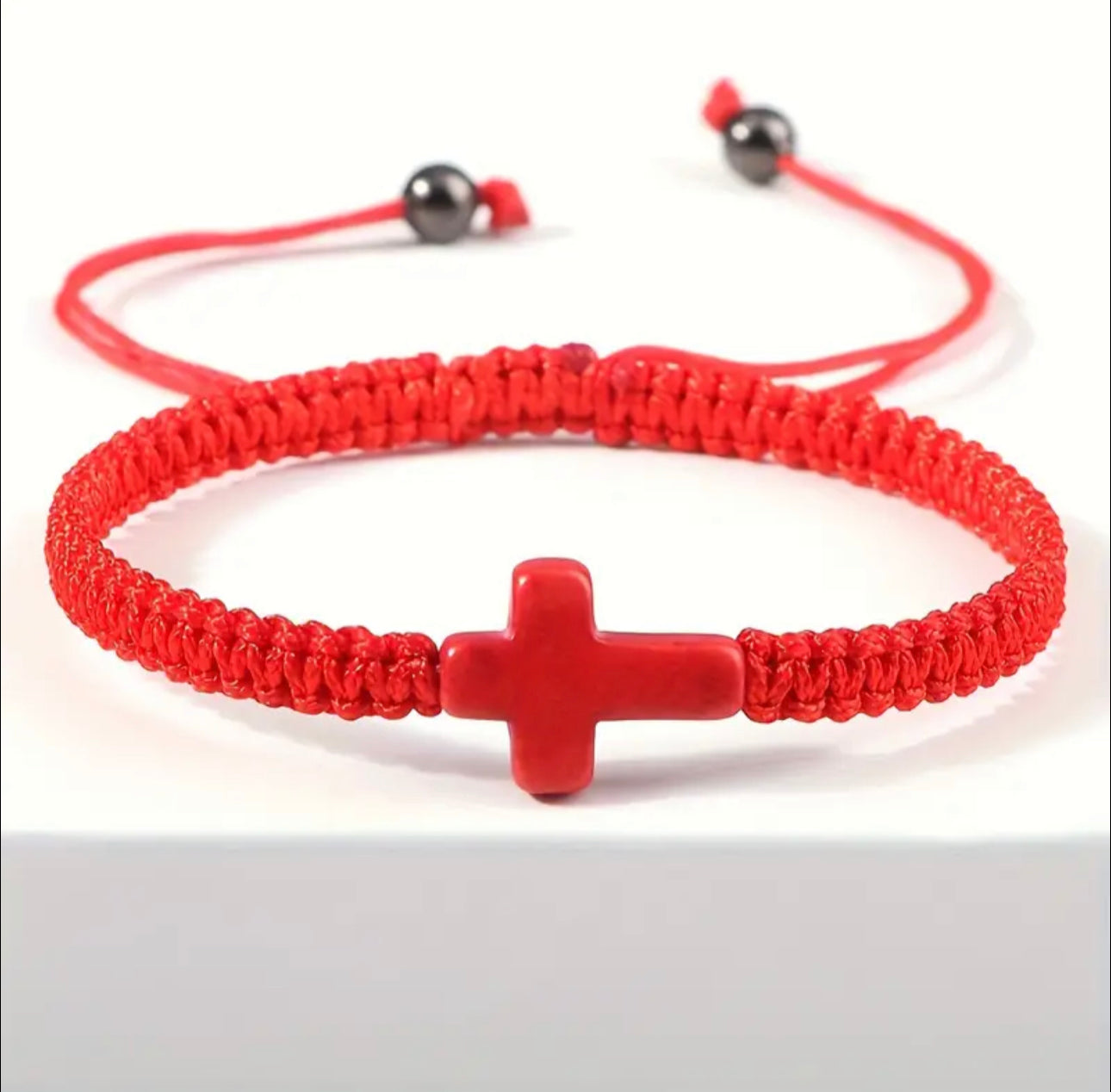 Braided rope Cross Pendent  Bracelet With  Adjustable Rope