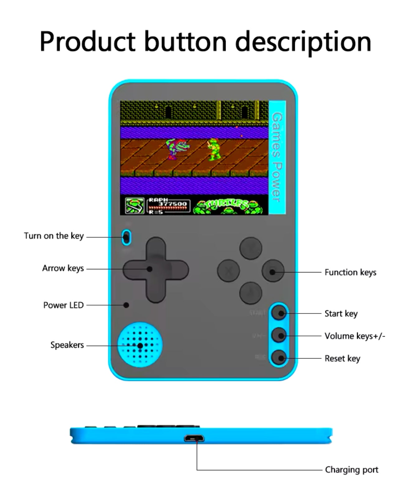 Portable Video Game Console Handheld Game Player for Kids Retro Console Built in 500 Games Mini Game