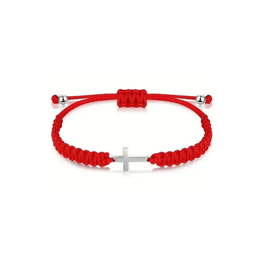 Unisex Braided Bracelet with Cross Pendant