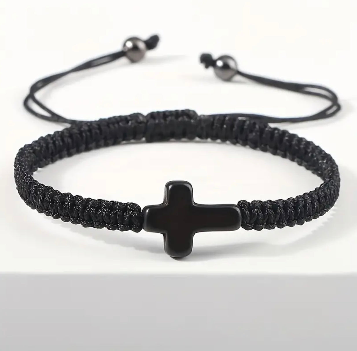 Braided rope Cross Pendent  Bracelet With  Adjustable Rope