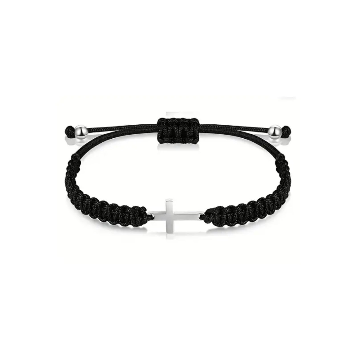 Unisex Braided Bracelet with Cross Pendant