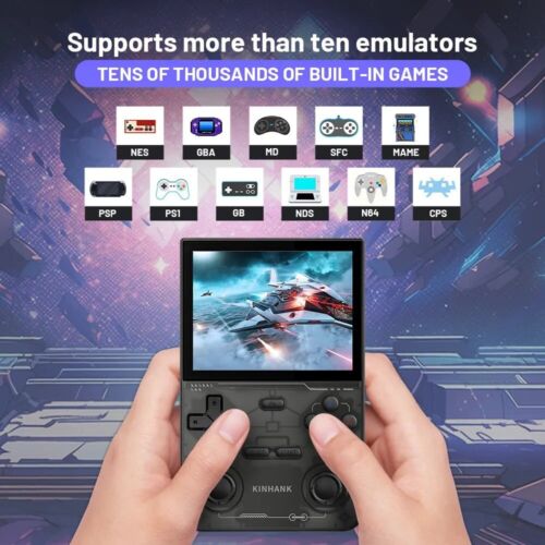 K36 Retro Handheld Video Game Console 16000+ Retro Games Emulator 3.5 in - Black