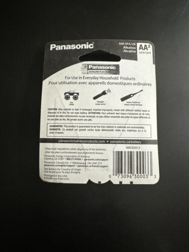 Panasonic AA Alkaline Plus Power Battery, AM-3PA/2B (2 Pack)