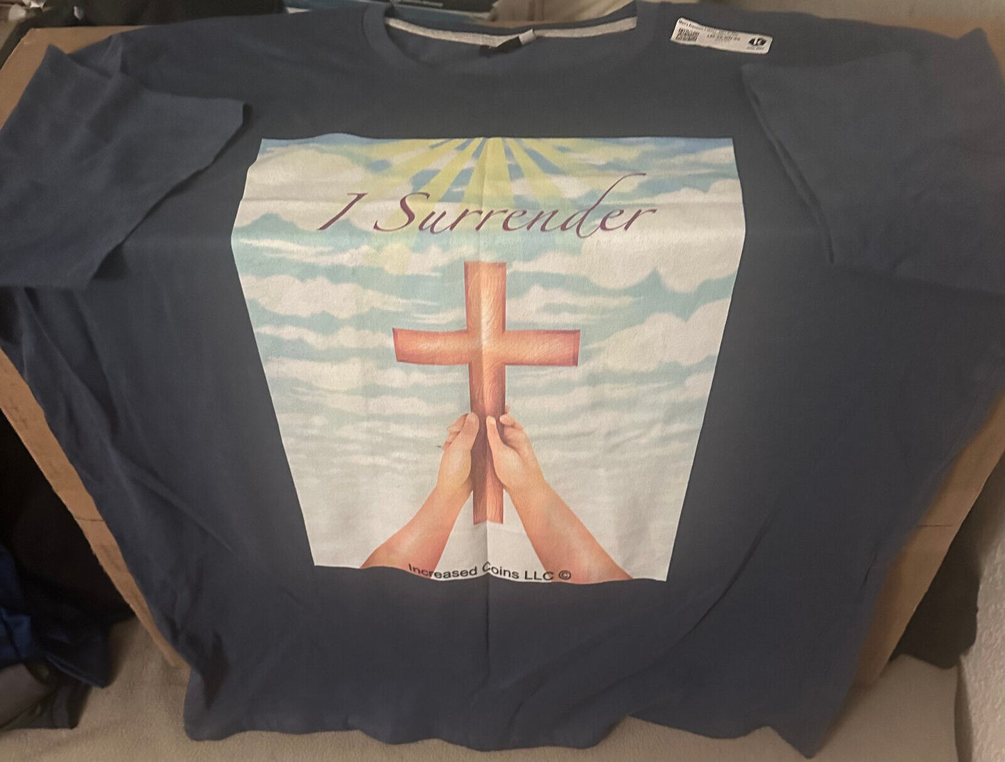 Increased Coins LLC Custom "I Surrender" T-Shirt 2XL Heather Blue