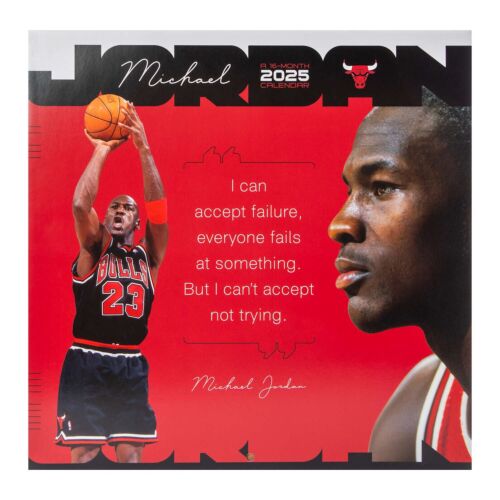 MICHAEL JORDAN GREAT QOUTES 2025 11” X 22” 16 Month Wall Calendar